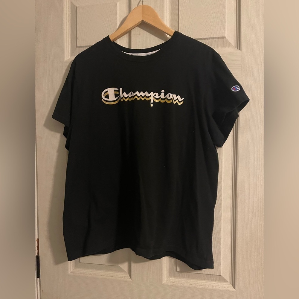 Champion Black Tee with Gold Logo​​​